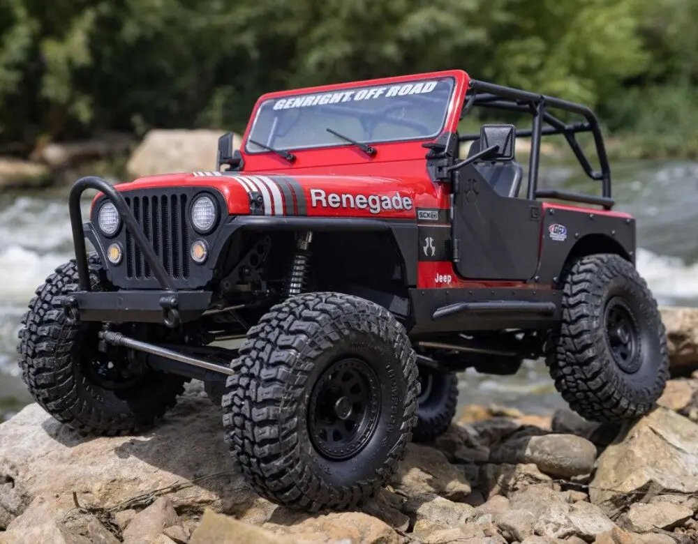 1/10 Scx10 Iii Jeep Cj-7 4X4 Rtr Brushed Rock Crawler, Red 1